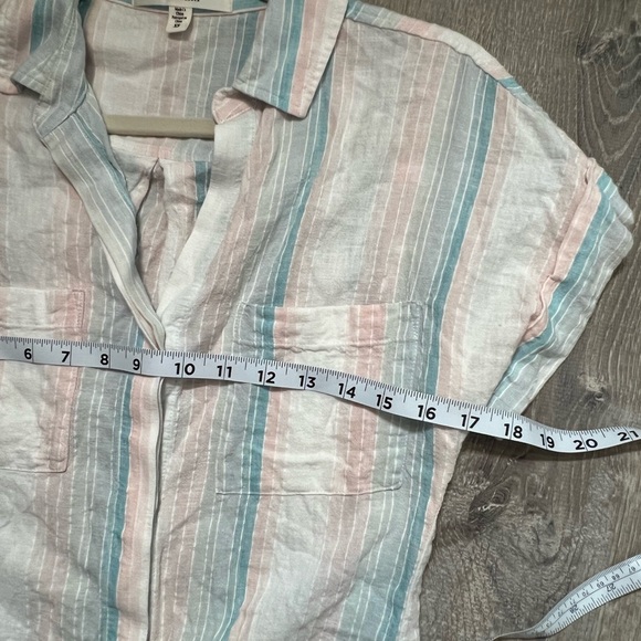 Anthropologie Cloth and Stone Linen Blend Front Tie Shirt- XS - Picture 6 of 8